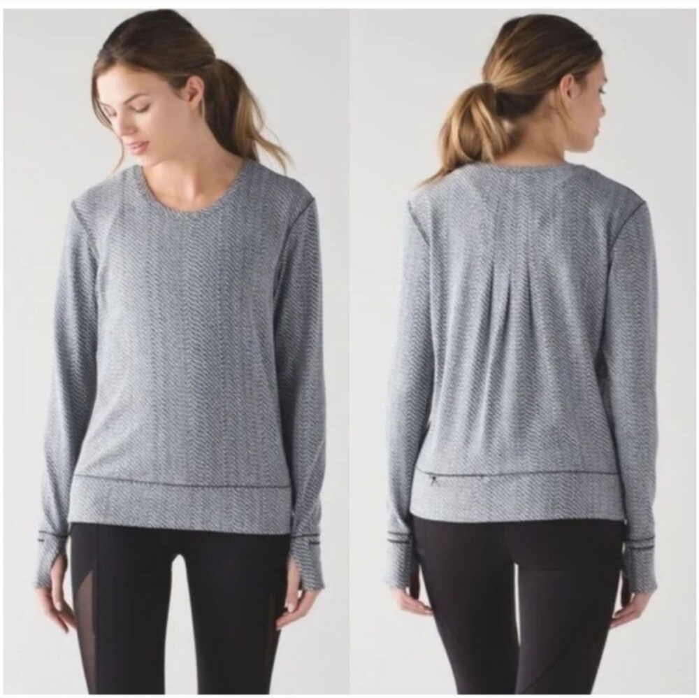 Lululemon Rush Hour Long Sleeve Top Sz 10 Hazy Heather EUC